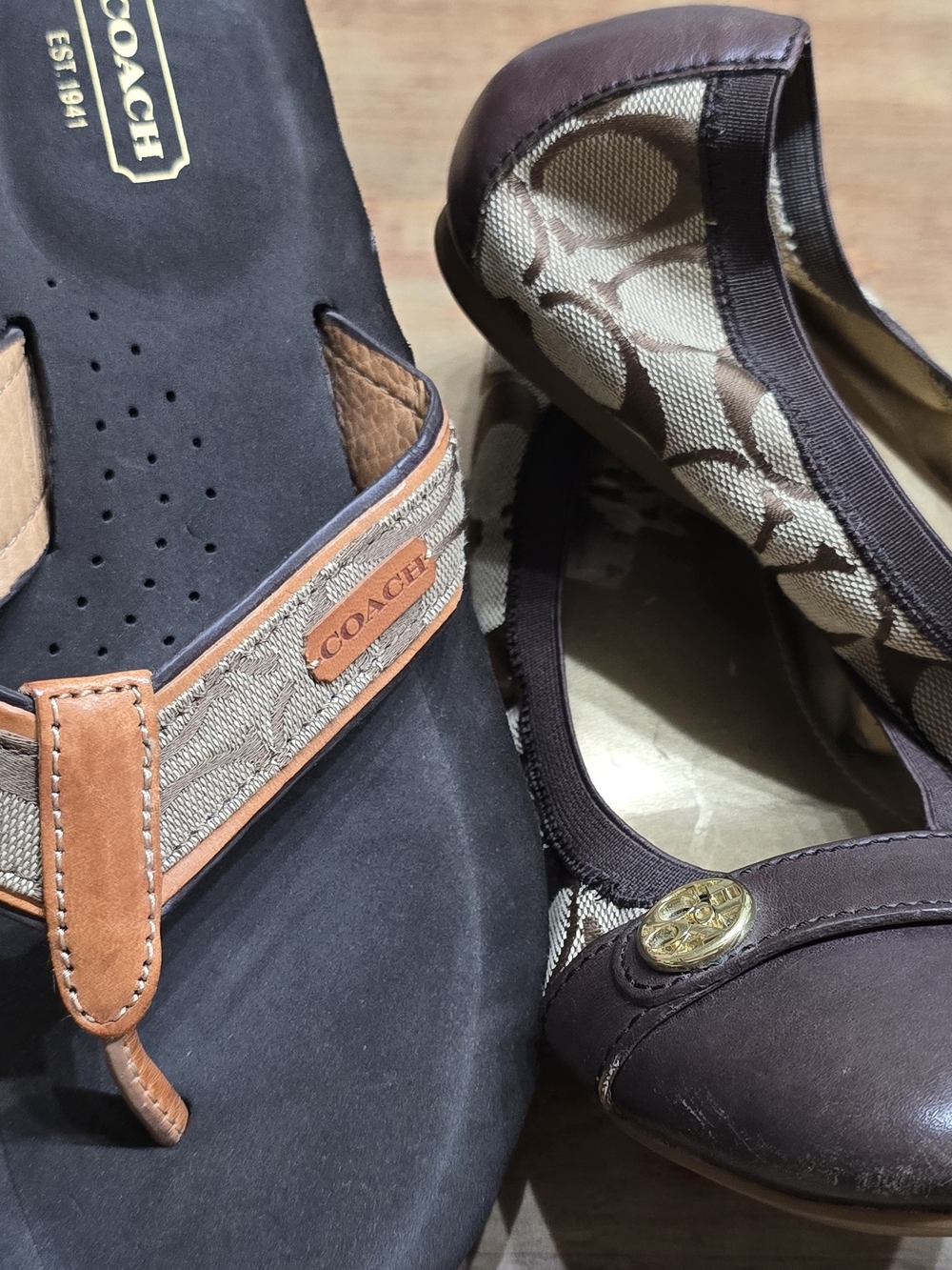 Coach Women’s Vintage 2k Logo Canvas Ballet Flats & Platform Sandals